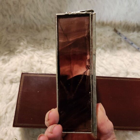 Vintage Stained Glass Jewelry Box With Mirrored Inlay Boho Cottage MCM - Picture 8 of 11